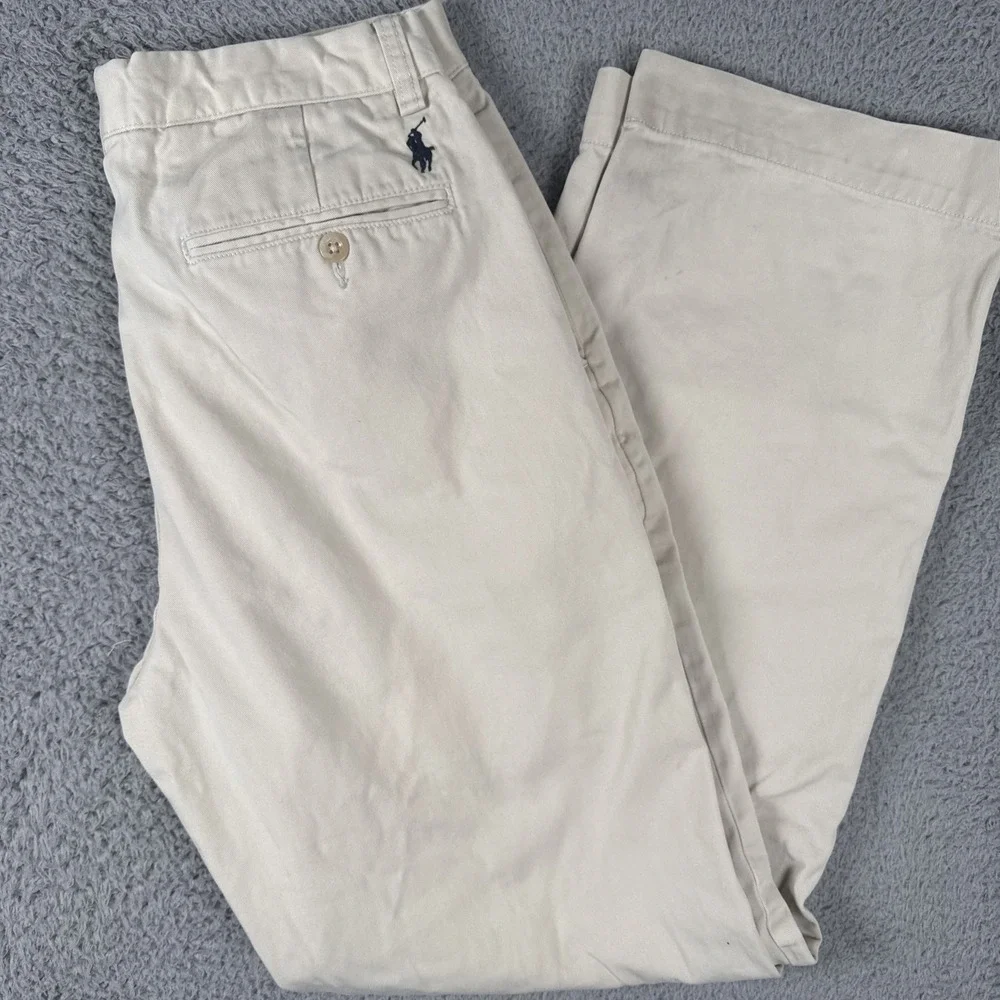 Polo Ralph Lauren Preston Pant Mens 32x32 (32x30) Tan Khaki Cotton Chino Vintage
